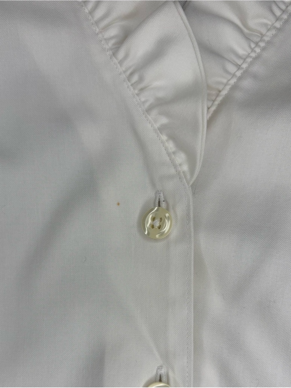 Brooks Brothers White Ruffle Neck Button Down Blouse - Picture 5 of 6